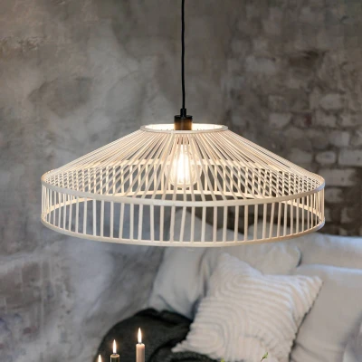 Afbeelding van Tapa hanglamp, stekker, naturel, bamboe, Ø 70 cm