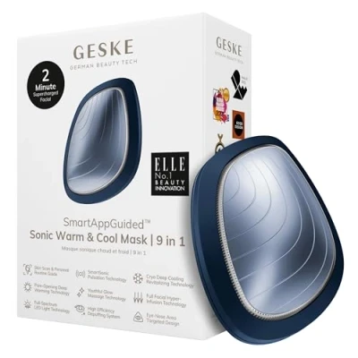 Afbeelding van GESKE SmartAppGuided™ Sonic Warm &amp; Cool Mask 9 in 1 Beauty LED gezichtsmasker Volledig spectrum en roodlichttherapie Warmte Koeling Verhoogde inname van gezichtsverzorging