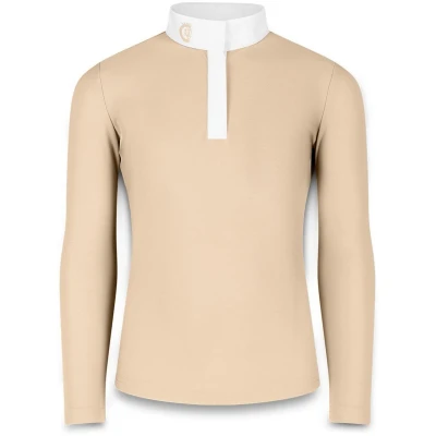 Afbeelding van Kentucky Horsewear Wedstrijdshirt Tokyo Meisjes Lange Mouw Beige Maat 140 Ademend &amp; Elastisch