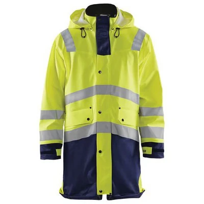 Image de Veste de pluie HV niveau 3 jaune fluo/marine, fermeture robuste
