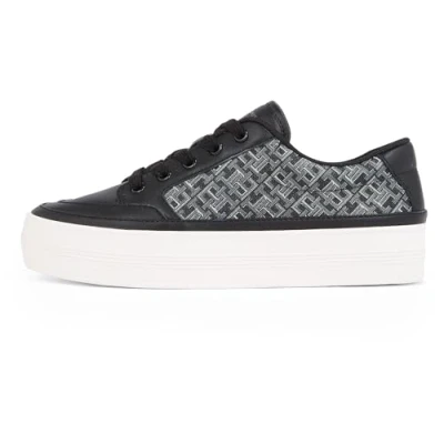 Afbeelding van Tommy Hilfiger Monogram Sneakers laag, Dames, Maat: 37, Black Leer