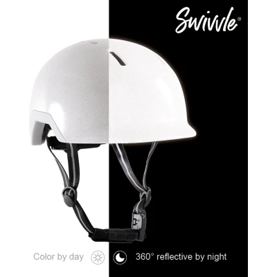 Afbeelding van Swivvle® reflecterende fietshelm Geschikt voor elektrische fiets 360 reflector helm in Ivory White Mips met NTA8776 certificaat maat S (51 54 cm) model Sirius