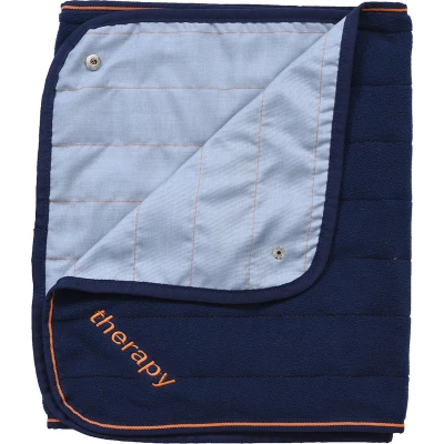 Afbeelding van Bucas Fleece Shawl Therapy Navy/Orange 130x40cm