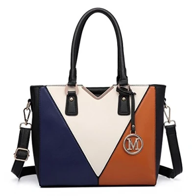 Afbeelding van Miss Lulu V vormige schoudertas Lederlook Lichtgewicht Medium Voor dames, Bruin