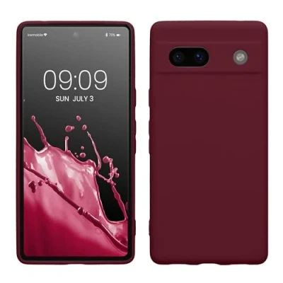 Afbeelding van kwmobile telefoonhoesje geschikt voor Google Pixel 7a Hoesje smartphone Precisie camera uitsnede In bordeaux violet