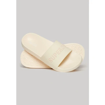Afbeelding van Superdry LOGO Muiltjes, Dames, Maat: 38 39, Rice white Rubber/ textiel