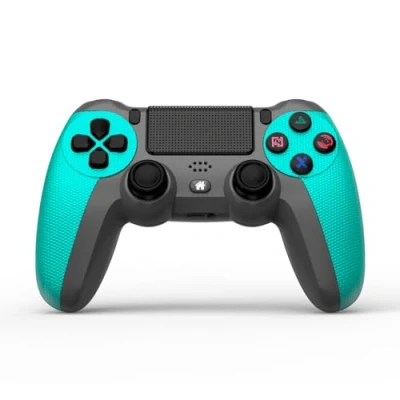 Afbeelding van NK draadloze controller voor PS4/PS3/PC/mobiele met Dualshock, 6 assige detectiefunctie, ledlicht, aanraakpaneel, hoofdtelefooningang, oplaadkabel inbegrepen, blauw