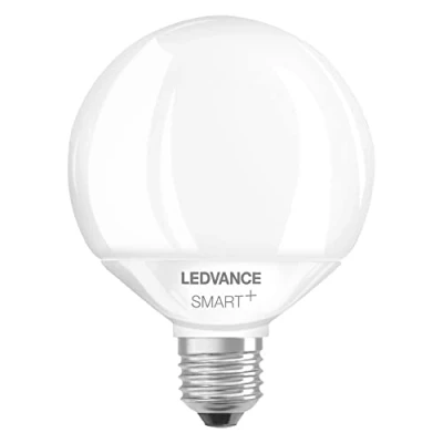 Afbeelding van LEDVANCE Intelligente ledlamp met wifi, E27 fitting, dimbaar, lichtkleur veranderbaar (2700 6500 K), wereldbolvorm, mat, vervanging voor 100 W lampen, bestuurbaar Alexa, Google, app