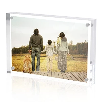 Afbeelding van Sezanrpt Magnetische acryl fotolijst 10 x 15 cm helder display dubbelzijdig zonder lijst voor kantoor