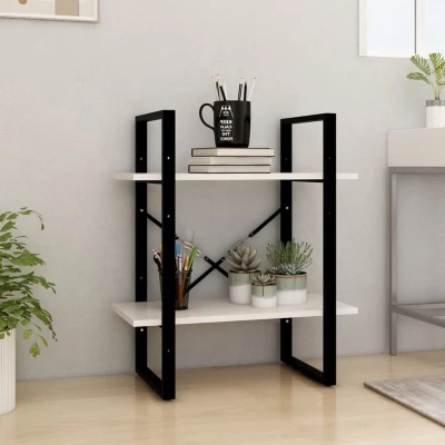 Afbeelding van Boekenkast met 2 schappen 40x30x70 cm massief grenenhout wit