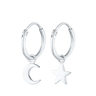 Afbeelding van Elli STAR MOON Astro LOOK Oorbellen silvercoloured, Dames, Maat: One Size, Silver coloured