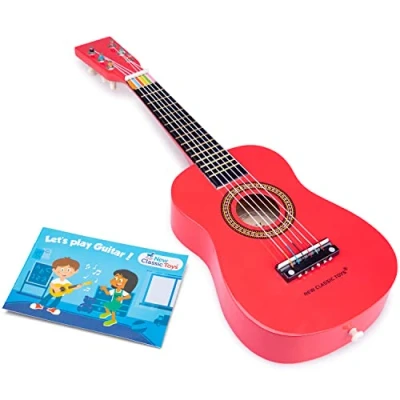 Afbeelding van New Classic Toys Beginnersgitaar met muziekboek, rood, 10341