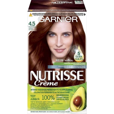 Afbeelding van 1+1 gratis: Garnier Nutrisse Ultra Crème Permanente Haarkleuring 4.5 Mahoniebruin
