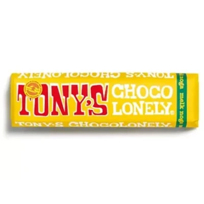 Afbeelding van Chocolade Tony&#039;s Chocolonely melk noga reep 47gr
