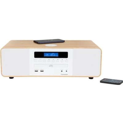 Image de Thomson MIC201IBT Micro Chaine HiFi Bluetooth Radio CD MP3 USB Blanche + Induction