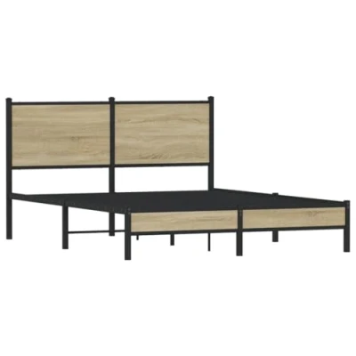 Afbeelding van vidaXL Bedframe zonder matras metaal sonoma eikenkleurig 150x200 cm