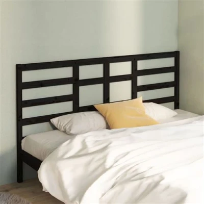 Afbeelding van vidaXL Hoofdbord 186x4x104 cm massief grenenhout zwart