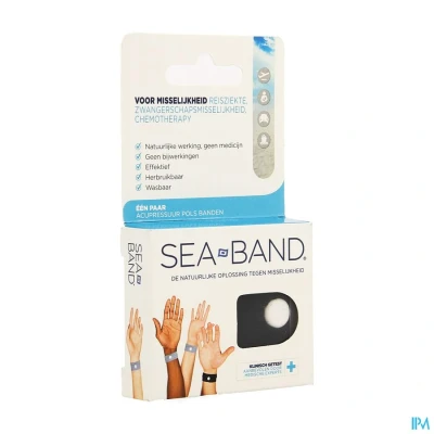 Image de Sea Band Adulte Bracelet Noir 2 Pièces