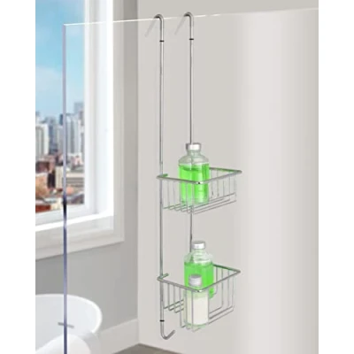 Afbeelding van Design douchemand om op te hangen, chroom, doucheplank smal design, 68 x 15 12 cm
