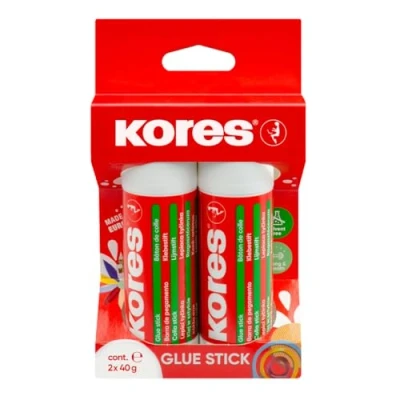 Afbeelding van Kores Lijmstift, sterke hechting, veilige en niet giftige knutsellijm voor handwerk, school kantoorbenodigdheden, verpakking van 2 x 40 g