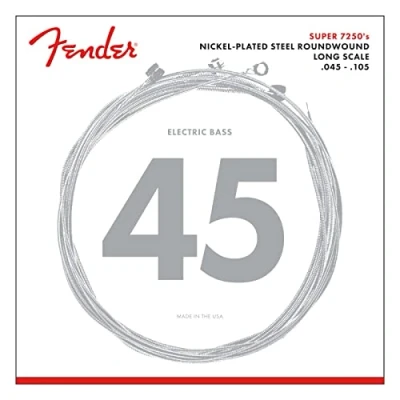 Afbeelding van Fender Strings Super 7250 M 45 105 nikkel Pl., Roenw. Longscale Snarenset voor 4 string basgitaar