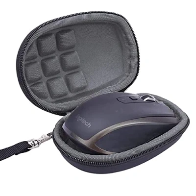 Afbeelding van HYGJ draagbare hoes voor Logitech MX Anywhere 3 / 2S 2/1 draadloze muis harde met riem anti kras bescherming botsing