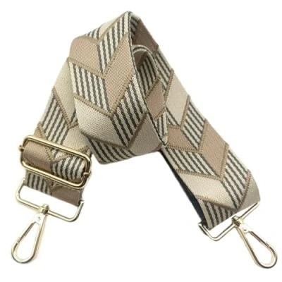 Afbeelding van schouderriem voor tas, 5 cm, brede riem, verstelbare schouderriem, handtasriem, met gouden gesp, dames, doe het zelf, accessoires (kaki), 03