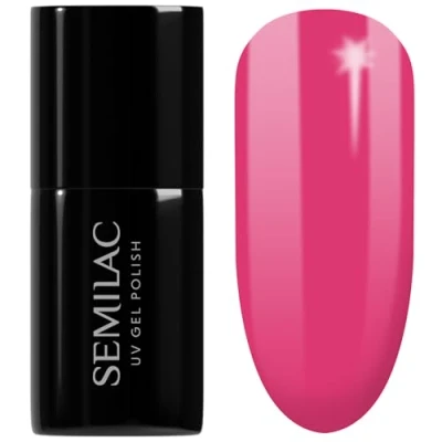 Afbeelding van SEMILAC Pink Rock UV gelnagellak, duurzaam, eenvoudig aan te brengen, voor manicure en pedicure thuis professioneel, 007 ml