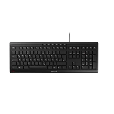 Afbeelding van CHERRY STREAM KEYBOARD, Duitse lay out, QWERTZ toetsenbord, bedraad Blue Angel, GS goedkeuring, SX schaarmechanisme, fluisterstille toetsaanslag, zwart