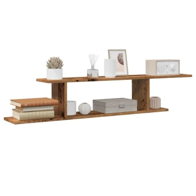 Afbeelding van vidaXL Tv wandschap 125x18x23 cm bewerkt hout oud houtkleurig