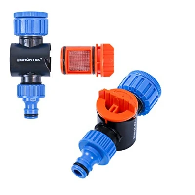 Afbeelding van GRÜNTEK Slang en kraanaansluiting 1 inch 3/4 met waterfilter, aansluiting voor waterslang tuinsproeiers