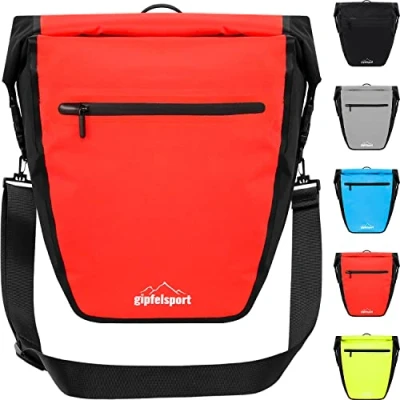 Afbeelding van Fietstas voor bagagedrager, bagagedragertas, fietstassen, zadeltassen met 21 l volume, waterdicht, reflecterend, rood