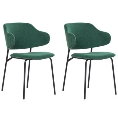 Afbeelding van Beliani KENAI Eetkamerstoel set van 2 Groen Polyester