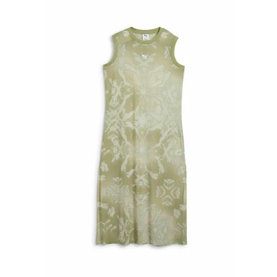 Afbeelding van Puma DARE TO Column Jurk, Dames, Maat: Medium, Pistachio green aop