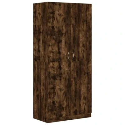 Afbeelding van vidaXL Kledingkast gerookte eik 90x52x200 cm Bewerkt hout