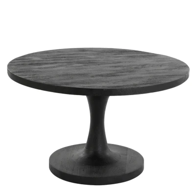 Afbeelding van Salontafel Bicaba hout rond Ø70 cm zwart