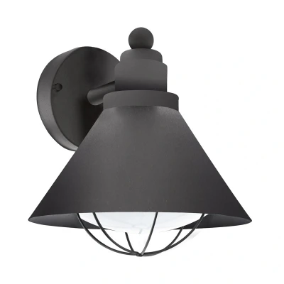 Afbeelding van EGLO Vintage Barrosela Buitenverlichting Wandlamp 1 Lichts Zwart