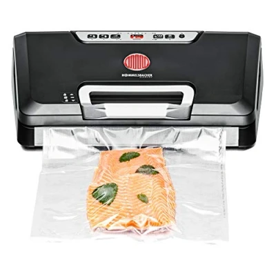 Image de Rommelsbacher machine sous vide vac 485 top appareil de mise avec compartiment à rouleau et couteau découper noir/argenté
