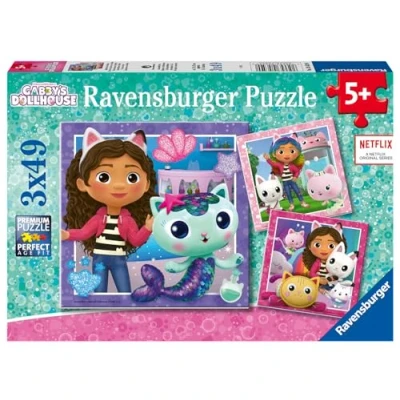 Afbeelding van Ravensburger puzzel Gabby&#039;s Dollhouse Legpuzzel 3x49 stukjes