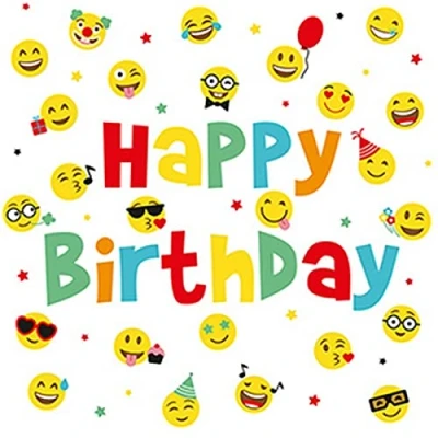 Afbeelding van Servetten 33x33cm 20 stuks Atelier Birthday Smileys