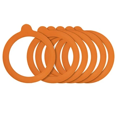 Image de Kilner Lot de 6 joints rechange standard en caoutchouc pour bocaux conservation à clip Orange