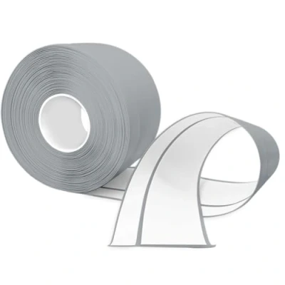 Afbeelding van TAOYIO Flexibele plint, zelfklevend, 6 m, pvc, 50 x 20 mm, keuken, hoeklijst, voor keuken en badkamer, 5 2, grijs
