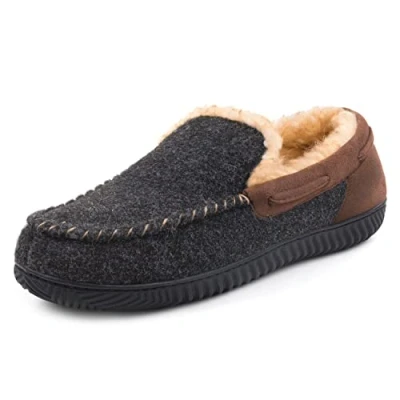 Afbeelding van RockDove Chaussons mocassin pour homme avec mousse à mémoire de forme, Noir , 44 EU
