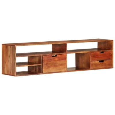 Afbeelding van Tv meubel 140x30x35 cm massief acaciahout