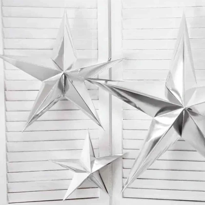 Afbeelding van Partydeco Hanger Glimmende Ster Zilver (45 cm)