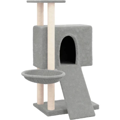 Afbeelding van Kattenmeubel met sisal krabpalen 96 cm lichtgrijs