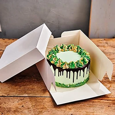 Afbeelding van FunCakes Taartdoos met Zwanenhals en Losse Deksel Vierkant Wit 20x20x15 cm 25 Stuks