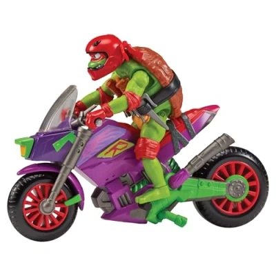 Afbeelding van Teenage Mutant Ninja Turtles paarse drakencyclus met Raphael actiefiguur