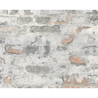 Afbeelding van STEEN EN BETONLOOK BEHANG industrieel Grijs Wit Rood Zwart A.S. Création Elements 2