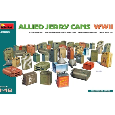 Afbeelding van 1:48 MiniArt 49003 Allies Jerry Cans set WWII Plastic Modelbouwpakket